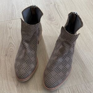 Dolce Vita Taupe Perforated Ankle Booties